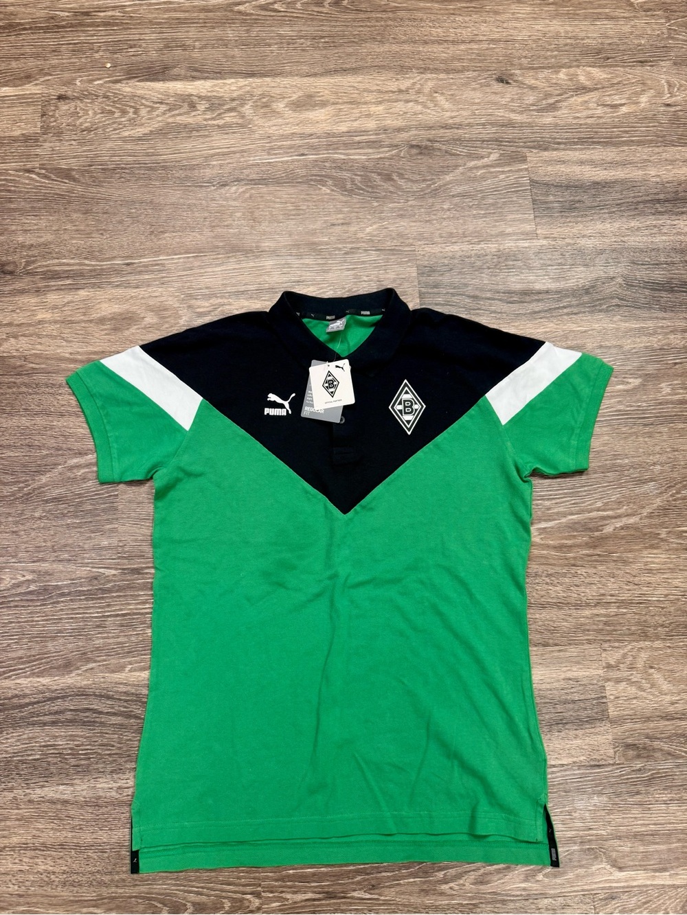 Puma Borussia Monchengladbach Polo Shirt Green Black Soccer Football L NWT